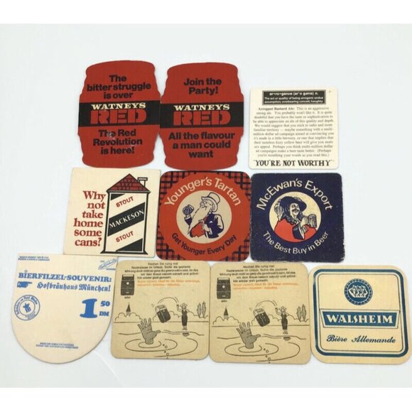 56 Beer Coaster Lot Vtg Cardboard European German Bier Pub Bar Brewery Man Cave - Picture 5 of 14
